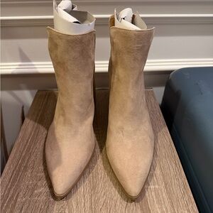 Steve Madden Cream Suede Ankle Booties